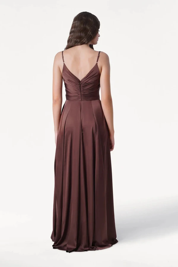 Isla Chocolate Brown Bridesmaid Dress by TH&TH - back Isla Chocolate Brown Bridesmaid Dress by TH&TH - back