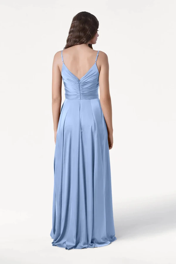 Isla Dusty Blue Bridesmaid Dress by TH&TH - back Isla Dusty Blue Bridesmaid Dress by TH&TH - back