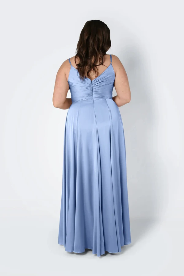 Isla Dusty Blue Bridesmaid Dress by TH&TH - curve-back Isla Dusty Blue Bridesmaid Dress by TH&TH - curve-back