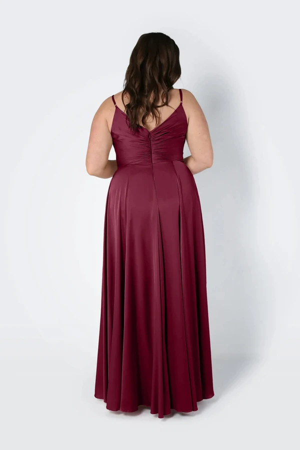 Isla Merlot Bridesmaid Dress by TH&TH - curve-back Isla Merlot Bridesmaid Dress by TH&TH - curve-back