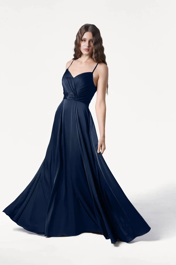 Isla Navy Bridesmaid Dress by TH&TH - front Isla Navy Bridesmaid Dress by TH&TH - front
