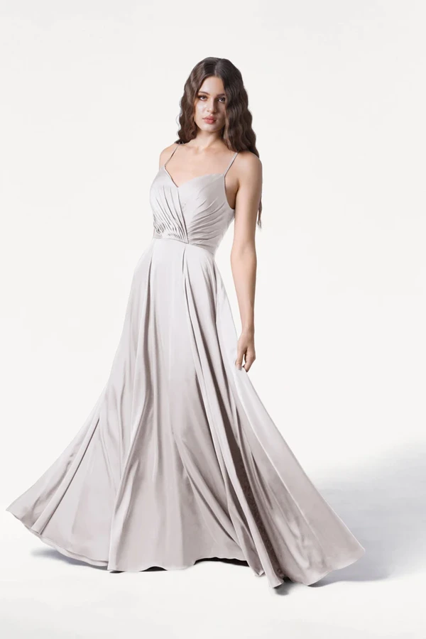 Isla Oyster Bridesmaid Dress by TH&TH - front Isla Oyster Bridesmaid Dress by TH&TH - front