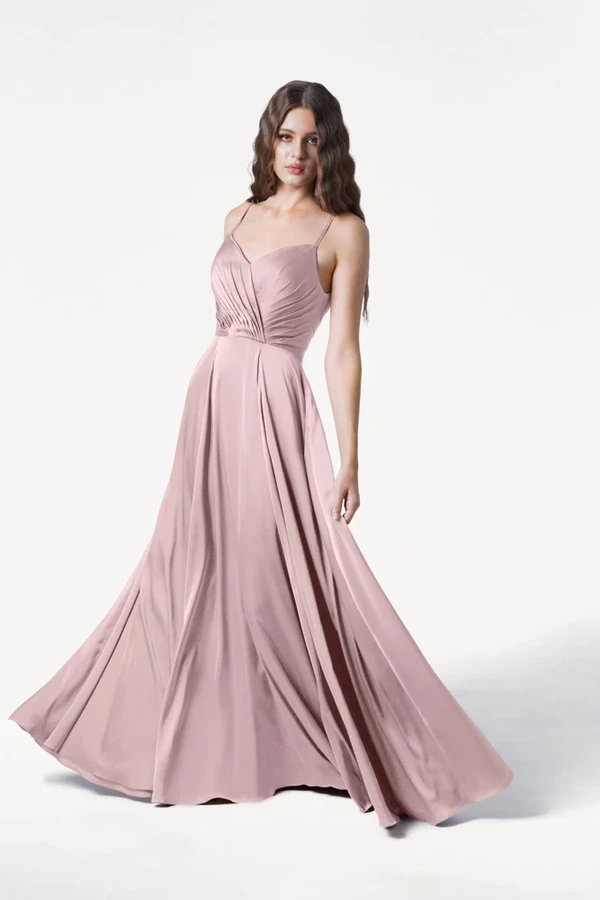 Isla Smoked Blush Bridesmaid Dress by TH&TH - front Isla Smoked Blush Bridesmaid Dress by TH&TH - front
