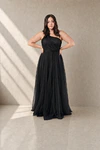 Luna Black Bridesmaid Dress by TH&TH – Curve Front