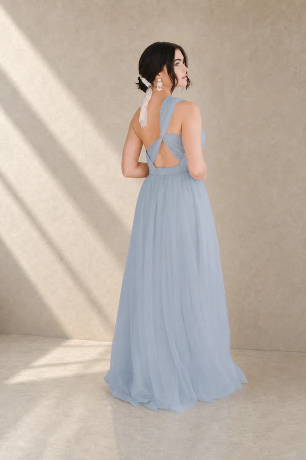 Luna Blue Bridesmaid Dress by TH&TH – Back Luna Blue Bridesmaid Dress by TH&TH – Back