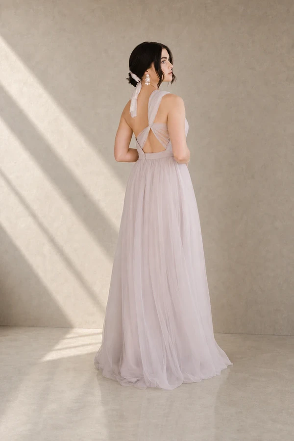 Luna Pink Bridesmaid Dress by TH&TH – Back Luna Pink Bridesmaid Dress by TH&TH – Back