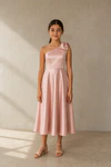 Mara Junior Bridesmaid Dress by TH&TH in Blush Pink, front view