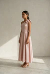 Mara Junior Bridesmaid Dress by TH&TH in Blush Pink, side view