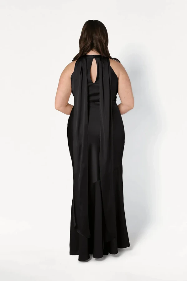 Mira Black Bridesmaid Dress by TH&TH curve-back Mira Black Bridesmaid Dress by TH&TH curve-back