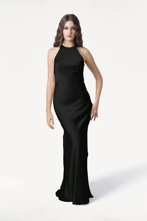 Mira Black Bridesmaid Dress by TH&TH front