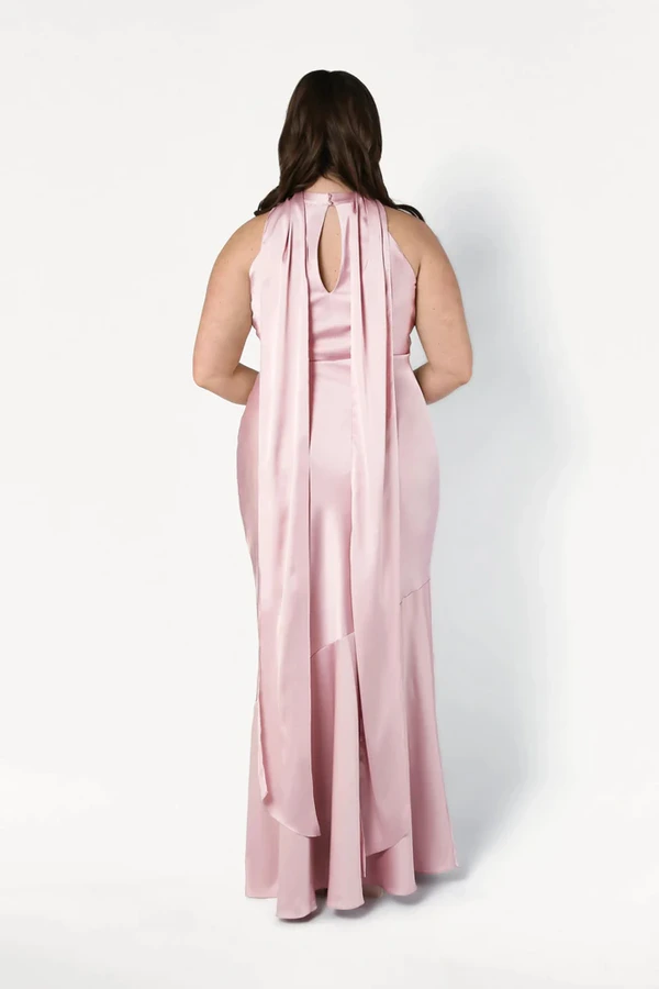 Mira Blush Pink Bridesmaid Dress by TH&TH curve-back Mira Blush Pink Bridesmaid Dress by TH&TH curve-back