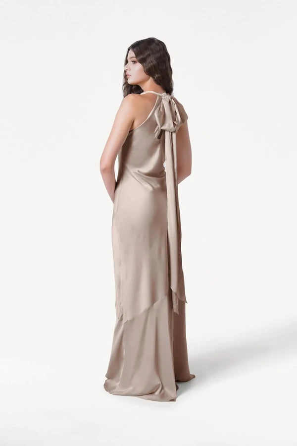 Mira Champagne Sky Bridesmaid Dress by TH&TH back Mira Champagne Sky Bridesmaid Dress by TH&TH back