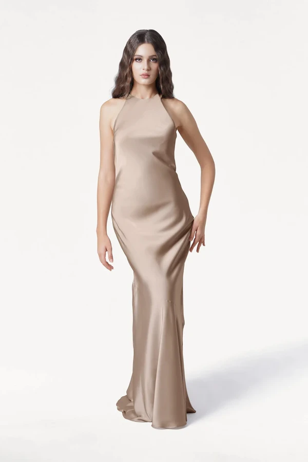 Mira Champagne Sky Bridesmaid Dress by TH&TH front Mira Champagne Sky Bridesmaid Dress by TH&TH front