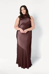 Mira Chocolate Brown Bridesmaid Dress by TH&TH curve-front