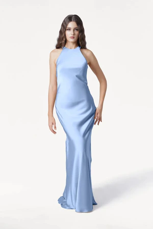 Mira Dusty Blue Bridesmaid Dress by TH&TH front