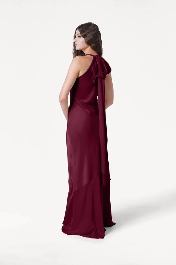 Mira Merlot Bridesmaid Dress by TH&TH back Mira Merlot Bridesmaid Dress by TH&TH back
