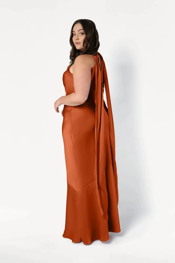 Mira Terracotta Bridesmaid Dress by TH&TH curve-back Mira Terracotta Bridesmaid Dress by TH&TH curve-back