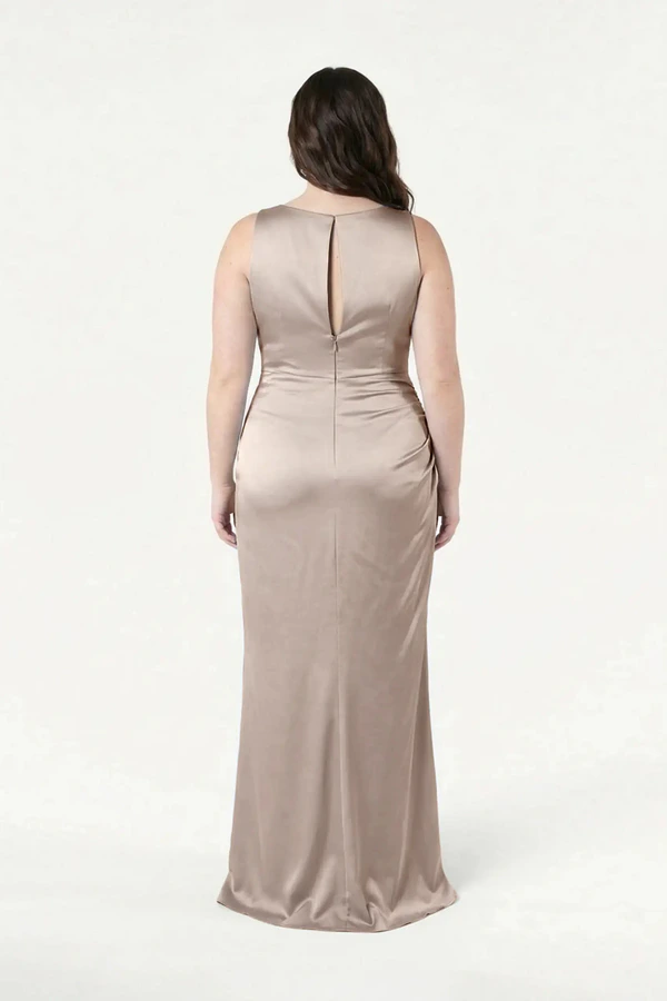 Nala Champagne Sky Champagne bridesmaid dress by TH&TH — back Nala Champagne Sky Champagne bridesmaid dress by TH&TH — back