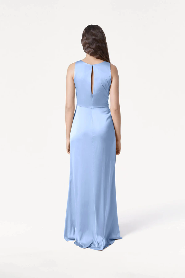Nala Dusty Blue Blue bridesmaid dress by TH&TH — back Nala Dusty Blue Blue bridesmaid dress by TH&TH — back