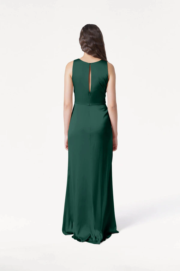 Nala Forest Green Green bridesmaid dress by TH&TH — back Nala Forest Green Green bridesmaid dress by TH&TH — back