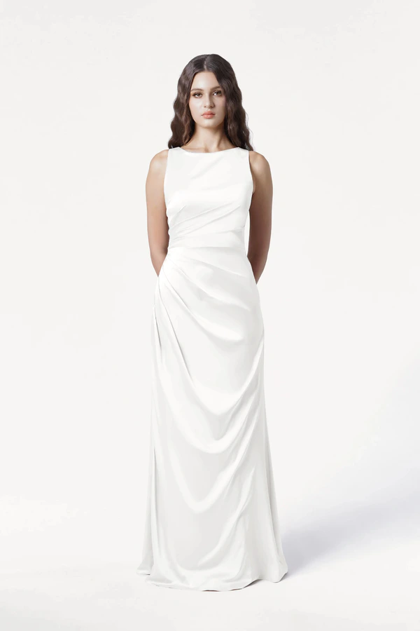 Nala Ivory Ivory bridesmaid dress by TH&TH — front Nala Ivory Ivory bridesmaid dress by TH&TH — front