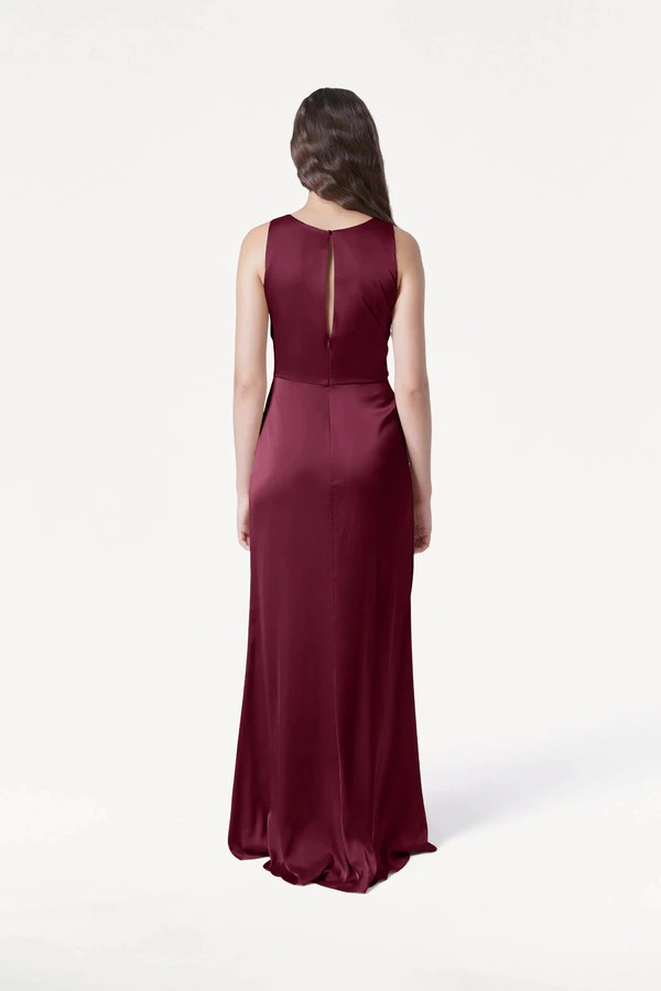 Nala Merlot Red bridesmaid dress by TH&TH — back Nala Merlot Red bridesmaid dress by TH&TH — back
