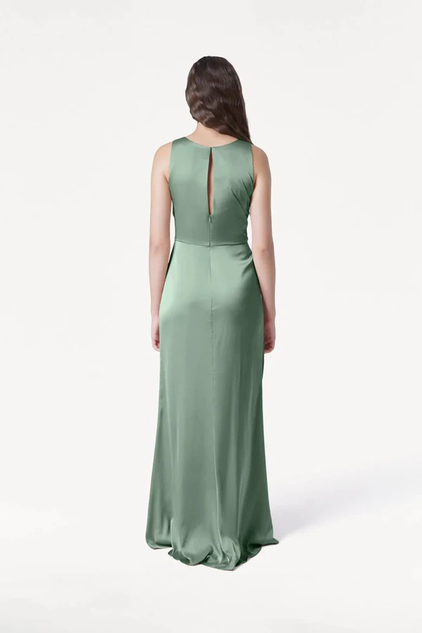 Nala Sage Green Green bridesmaid dress by TH&TH — back Nala Sage Green Green bridesmaid dress by TH&TH — back