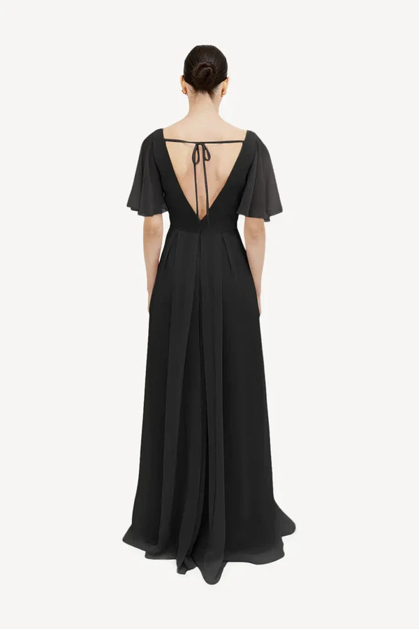 Phoebe Black Bridesmaid Dress by TH&TH - back Black Phoebe bridesmaid dress by TH&TH, back view