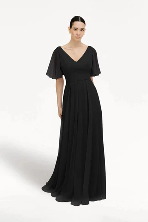 Black Phoebe bridesmaid dress by TH&TH, front view