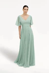 Dusty Eucalyptus Phoebe bridesmaid dress by TH&TH, front view