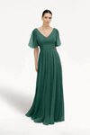 Forest Green Phoebe bridesmaid dress by TH&TH, front view