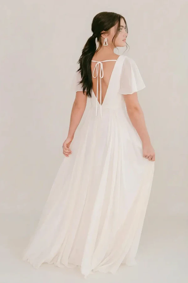 Phoebe Ivory Bridesmaid Dress by TH&TH - back Ivory Phoebe bridesmaid dress by TH&TH, back view
