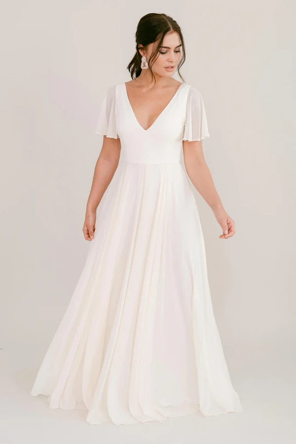 Phoebe Ivory Bridesmaid Dress by TH&TH - front Ivory Phoebe bridesmaid dress by TH&TH, front view