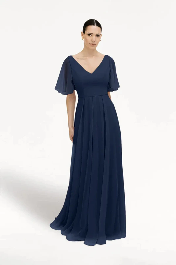Phoebe Navy Bridesmaid Dress by TH&TH - front Navy Phoebe bridesmaid dress by TH&TH, front view