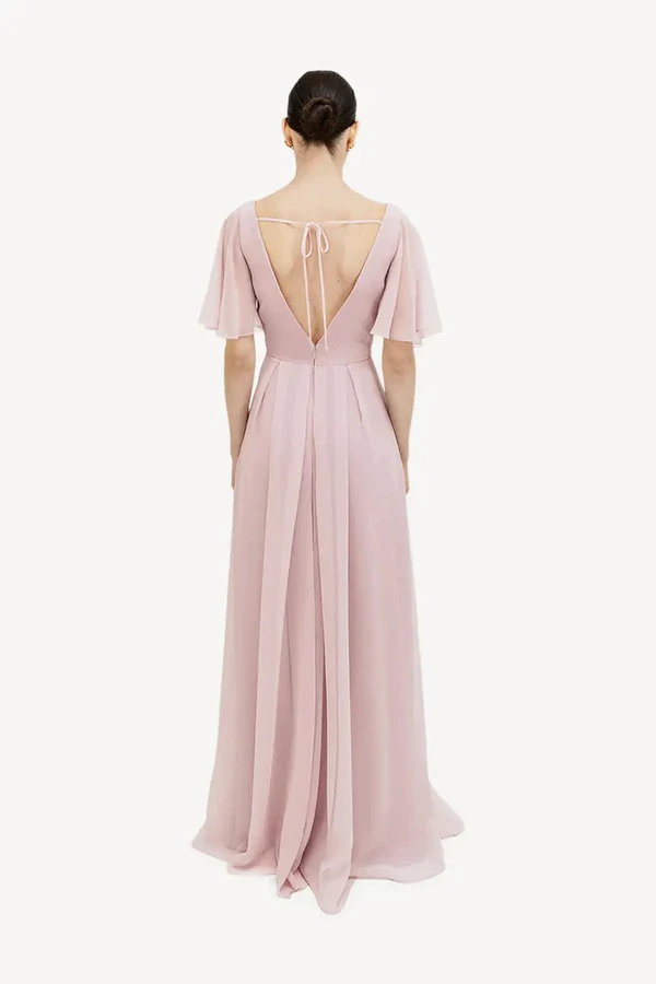 Phoebe Smoked Blush Bridesmaid Dress by TH&TH - back Smoked Blush Phoebe bridesmaid dress by TH&TH, back view
