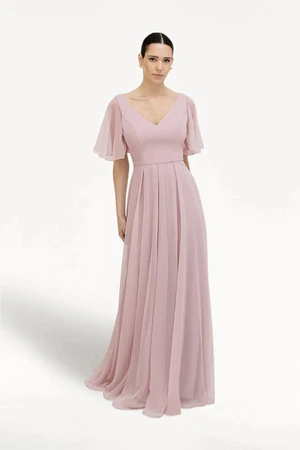 Smoked Blush Phoebe bridesmaid dress by TH&TH, front view