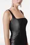 Savoy Bridesmaid Dress in Black Satin Twill by TH&TH
