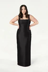 Savoy Bridesmaid Dress in Black Satin Twill by TH&TH