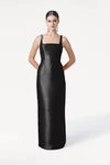Savoy Bridesmaid Dress in Black Satin Twill by TH&TH