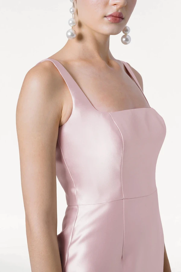 Savoy Bridesmaid Dress in Blush Pink Satin Twill by TH&TH Savoy Bridesmaid Dress in Blush Pink Satin Twill by TH&TH