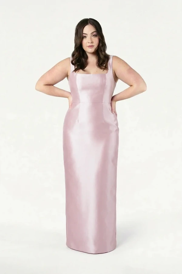 Savoy Bridesmaid Dress in Blush Pink Satin Twill by TH&TH Savoy Bridesmaid Dress in Blush Pink Satin Twill by TH&TH
