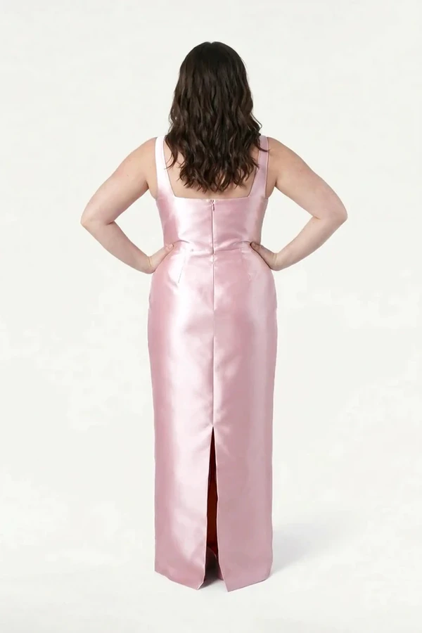 Savoy Bridesmaid Dress in Blush Pink Satin Twill by TH&TH Savoy Bridesmaid Dress in Blush Pink Satin Twill by TH&TH