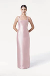 Savoy Bridesmaid Dress in Blush Pink Satin Twill by TH&TH
