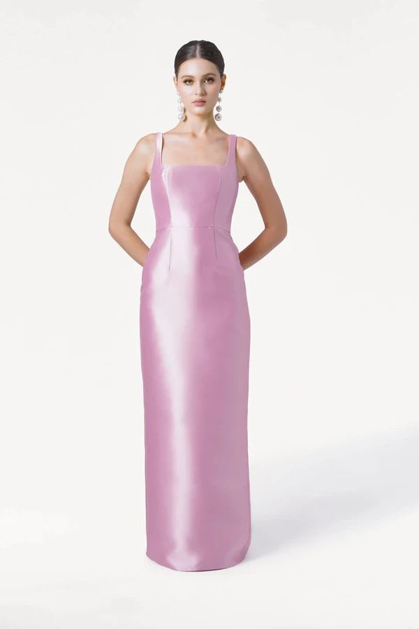 Savoy Bridesmaid Dress in Bubblegum Pink Satin Twill by TH&TH Savoy Bridesmaid Dress in Bubblegum Pink Satin Twill by TH&TH