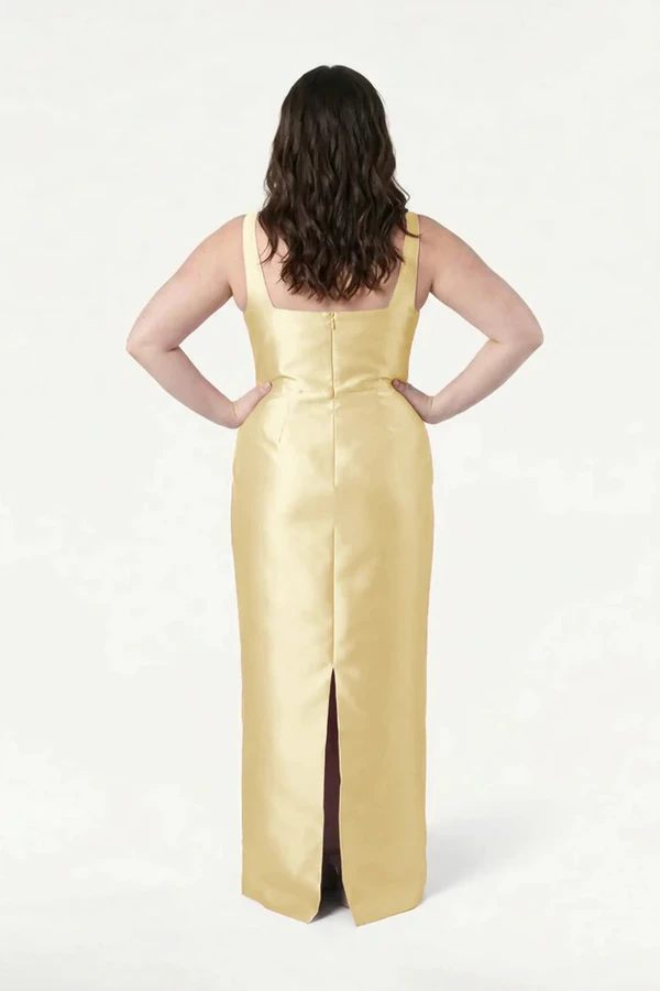 Savoy Bridesmaid Dress in Butter Yellow Satin Twill by TH&TH Savoy Bridesmaid Dress in Butter Yellow Satin Twill by TH&TH