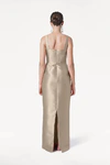 Savoy Bridesmaid Dress in Champagne Sky Satin Twill by TH&TH