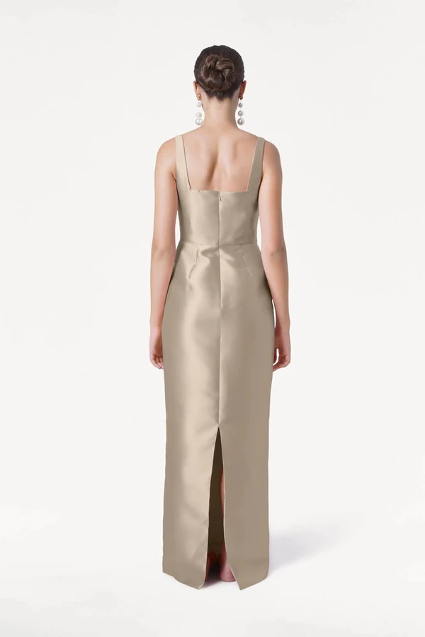 Savoy Bridesmaid Dress in Champagne Sky Satin Twill by TH&TH Savoy Bridesmaid Dress in Champagne Sky Satin Twill by TH&TH