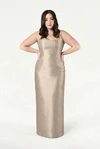 Savoy Bridesmaid Dress in Champagne Sky Satin Twill by TH&TH