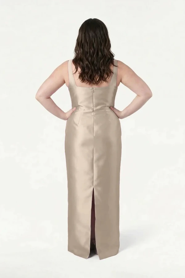 Savoy Bridesmaid Dress in Champagne Sky Satin Twill by TH&TH Savoy Bridesmaid Dress in Champagne Sky Satin Twill by TH&TH