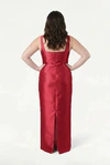 Savoy Bridesmaid Dress in Dark Cherry Satin Twill by TH&TH